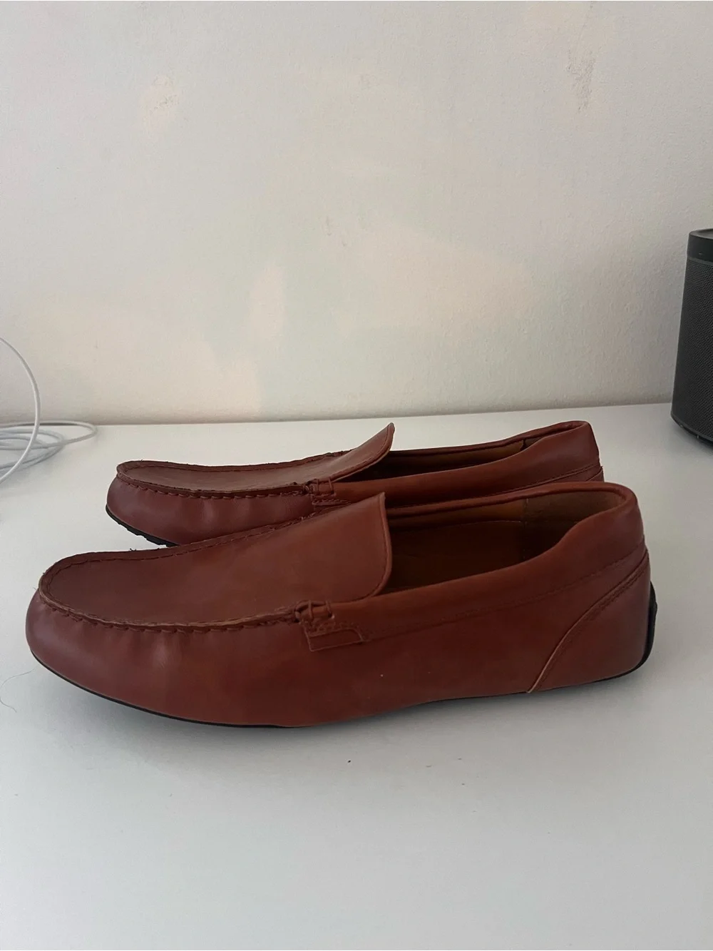 Club Room Men's Slip-On Loafers in Cognac Brown